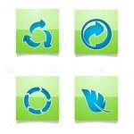 Blue on Green Recycle Theme Icon Pack